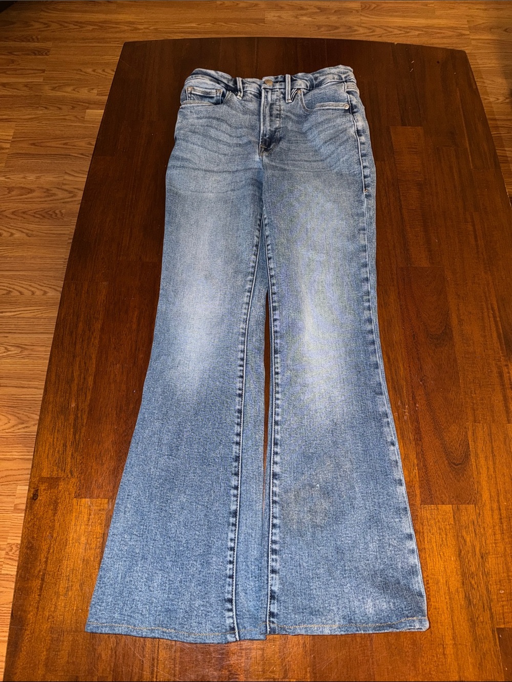 Good American Light Wash Boot Cut Jeans